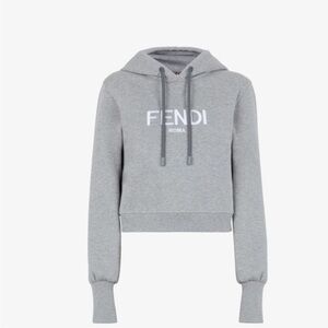 Cropped gray Fendi hoodie